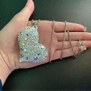 Rhinestone Crystal Heart Necklace